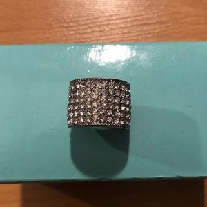 Silver blinged out ring